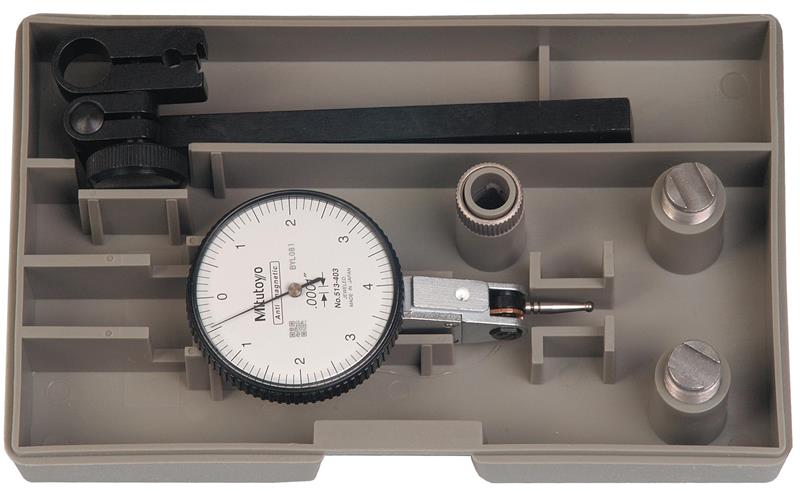 513-403-10T - 0.008 Inch, Dial Test Indicator, Full Set 0-4-0, 0.0001 Graduation, 3/8 Inch Stems, 0.079 Inch/.039 Inch/.118 Inch Contact Points, Clamp and Hold Bar, 15mm Length, Anti-Magnet, Jeweled Bearing