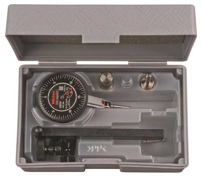 513-442T-06 - 9 Piece, 0 to 0.06 Inch Measuring Range, 1.5748 Inch Dial Diameter, 0 to 15 to 0 Dial Reading, Black Test Indicator Kit