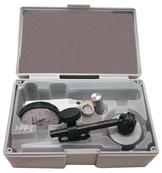 513-907 - 0.03 In, Dial Test Indicator, Magnetic Stand Set 0-15-0, 0.0005 Inch Graduation, 3/8 Inch Stem, .079 Inch Contact Point, 19.9mm Length, Anti-Magnet, Jeweled Bearing