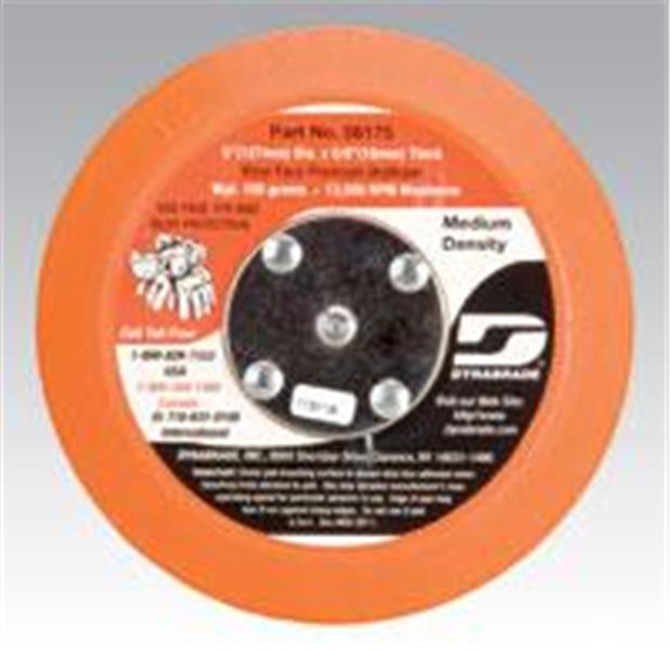 56175-D - 5 Inch (127 mm) Dia. Non-Vacuum Disc Pad, Vinyl-Face, 5/8 Inch Thickness Urethane, Medium Density, 5/16-24 Male Thread
