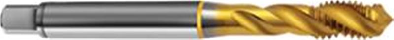 5737-5.000 - M5X.8 PowerTap, Modified Bottom, metric thread, D4, 3 flutes, HSS-E, TiN Coated, 40° Spiral Flute