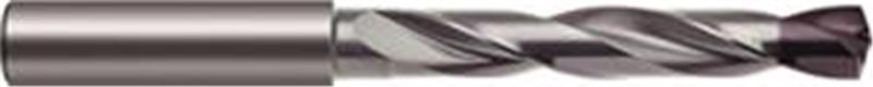 5759-9.800 - W Diameter, 5xD Drill, 2 flutes, Carbide, FIREX Coated, with Coolant, Straight Shank, 140° Point, Right Hand Cut