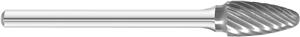 70112-FULLERTON - 1/4 (.2500) Round Tree Shape (SF-51) Double Cut Solid Carbide Burr (Rotary File)