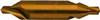 613-1.000 - 1mm Diameter Center Drill, 2 flutes, HSS, TiN Coated, Straight Shank, 118° Point, Right Hand Cut