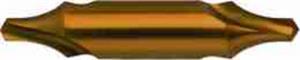 614-2.50 - 2.5mm Diameter Center Drill, 2 flutes, HSS, TiN Coated, Straight Shank, 118° Point, Right Hand Cut