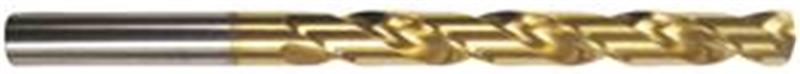 657-0.70 - 0.7mm Diameter Jobber Drill, 2 flutes, HSCO, TiN Coated, Straight Shank, 130° Point, Right Hand Cut, 10/pack