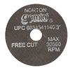 66243411403 - 2 x 1/8 x 3/8 Inch Gemini Small Diameter Cut-Off Wheel 36 Grit Aluminum Oxide Type 01