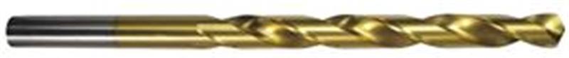 667-1.400 - #54 Diameter, Taper Length Drill, 2 flutes, HSS, TiN Coated, Straight Shank, 118° Point, Right Hand Cut, 10/pack