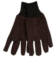 7100 - Large Cotton/Polyester Blend, Clute Pattern with Knit Wrist, Brown Jersey Glove
