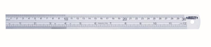 7110-300 - 12 Inch(300mm) Steel Rule, Graduation 1/64, 1/32, 1/16, 0.5mm, 1mm
