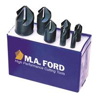 79000002 - 7 Piece High Speed Steel 82° Included Angle Chatterless 6-Flute Countersink Set