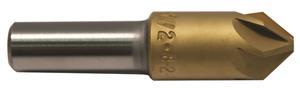 79T050004 - 1/2 Inch High Speed Steel TiN Coated 100° Included Angle Chatterless 6-Flute Countersink