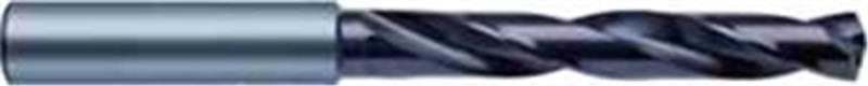 8511-12.200 - 12.2mm Diameter 5xD Drill, 2 flutes, Carbide, nano-A Coated, with Coolant, Straight Shank, 140° Point, Right Hand Cut