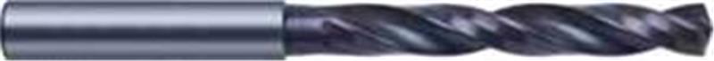8521-11.110 - 7/16 Inch Diameter, 5xD Drill, 2 flutes, Carbide, nano-Si Coated, with Coolant, Straight Shank, 140° Point, Right Hand Cut