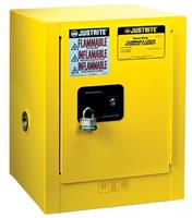 890420 - 22 x 17 x 17 Inch, Yellow, 4-Gallon,1 Self-Close Door, SURE-GRIP® EX Countertop Flammable Safety Cabinet