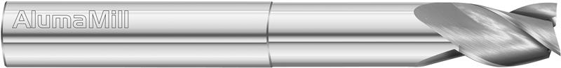 92550 - 1.00mm (.3937) 3-Flutes, 36° High Helix Spiral Square FC19 Coated Solid Dura-Carb Series 3835 AlumaMill End Mill- Long Reach