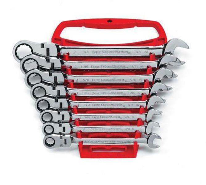 9701-GEARWRENCH - 8 Pc. Flex Combination Ratcheting Wrench Set SAE