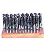 AK81-032 - 33/64 -1 Inch by 64ths HSS 32-Piece 1/2 Inch Reduced Shank Silver & Deming Drill Set with Wooden Stand