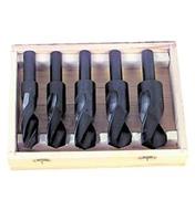 AK81-S05 - 1 Inch - 1-1/2 Inch HSS 5-Piece 3/4 Inch Reduced Shank Drill Set with Wooden Stand