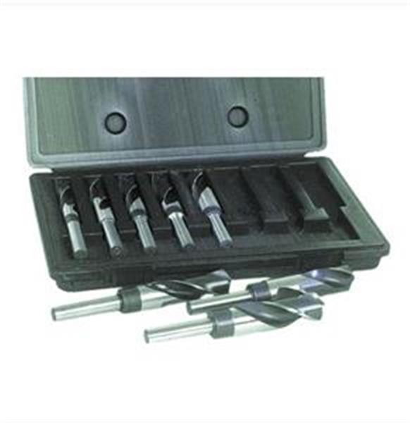 AK81-SET8CO - 9/16 -1 Inch by 16ths Cobalt 8-Piece 1/2 Inch Reduced Shank Silver & Deming Drill Set with Wooden Case