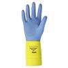 87-224-10 - Size 10, Yellow/Blue, Ansell 224-10 Chemi-Pro Lined Latex/Neoprene Gloves (12/Pack)