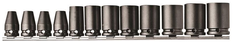 APS312M - 7mm-18mm Range 3/8 Inch Apex Brand Standard 12 Piece Socket Set, Metric