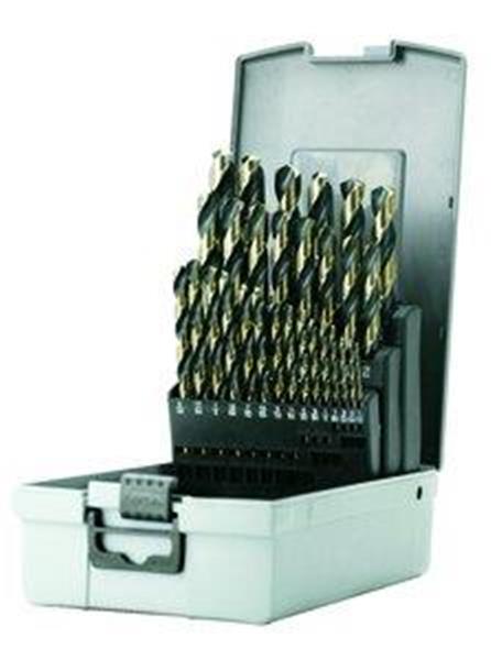 BB74190 - 29 Piece, 1/16 Inch - 1/2 Inch, High Speed Steel, 135 Degree Split Point, Black and Gold Oxide, Jobber Length Drill