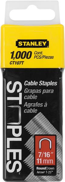 CT107T - Round Crown Cable Staples 7/16 Inch – 1,000 Pack - STANLEY®
