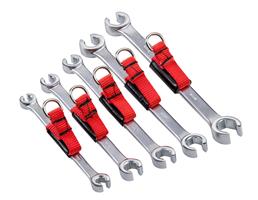 Tether-Ready 5 Piece Metric Double End Flare Nut Wrench Set - 6