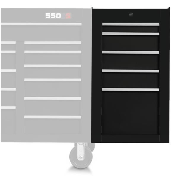 J551934-5BK-SC - 550S Side Cabinet - 5 Drawer, Gloss Black - Proto®