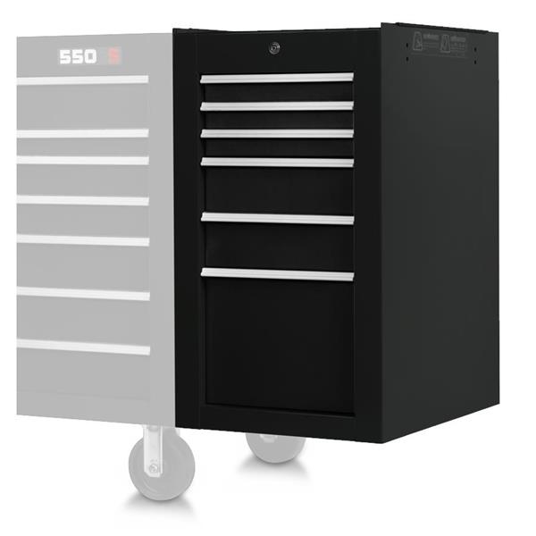 J551934-6BK-SC - 550S Side Cabinet - 6 Drawer, Gloss Black - Proto®