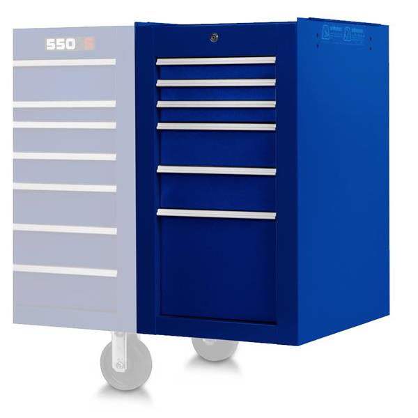 J551934-6BL-SC - 550S Side Cabinet - 6 Drawer, Gloss Blue - Proto®