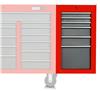 J551934-6SG-SC - 550S Side Cabinet - 6 Drawer, Safety Red and Gray - Proto®
