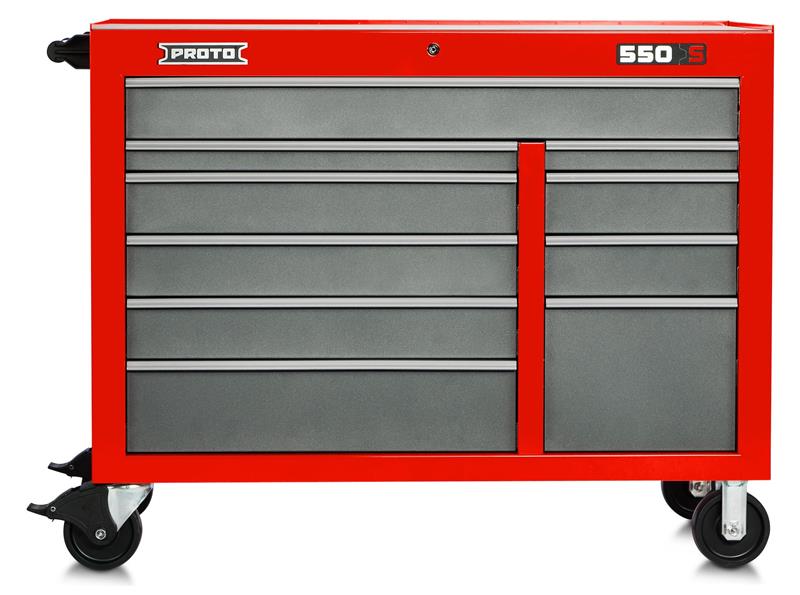 J555041-10SG - 550S 50 Inch Workstation - 10 Drawer, Safety Red and Gray - Proto®
