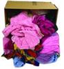 LM58-2020825 - 25 lb Box Cotton terrycloth wipers absorbent reclaimed remnants assorted color/sizes