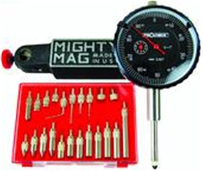 NB65-VP98279BF - 1 Inch Procheck Indicator; Mighty Mag Base; And 22 Piece Contact Point Kit - Economy Indicator/Magnetic Base Set