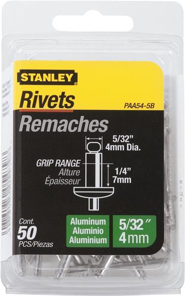 PAA54-5B - Aluminum Rivets 5/32 Inch x 1/4 Inch – 50 Pack - STANLEY®