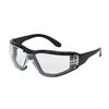 PIP-250-01-F020 - One Size Fits All Rimless Safety Glasses with Black Temple, Clear Lens, Foam Padding and Anti-Scratch / Anti-Fog Coating