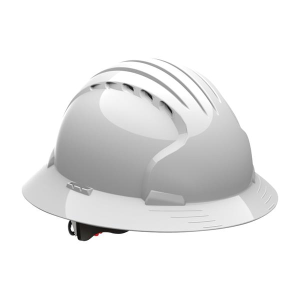 PIP-280-EV6161V-10 - One Size Fits All Vented, Full Brim Hard Hat with HDPE Shell, 6-Point Polyester Suspension and Wheel Ratchet Adjustment