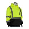 PIP-323-1350B-LY-5XL - 5XL, Hi-Vis Lime Yellow, ANSI Type R Class 3 Hooded Pullover Sweatshirt (Hooded) with Black Bottom