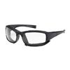 PIP250-CE-10090 - One Size Fits All Full Frame Safety Glasses with Black Frame, Rubber Foam Padding, Clear Lens and Anti-Scratch / Anti-Fog Coating