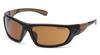 PYCHB218D - Sandstone Bronze Lens Carhartt Carbondale Safety Glasses W/ Black & Tan Frame (12/Box, 300/Case)