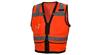 PYRVZ2820M - Medium Hi-Visibility Orange Safety Vest W/ Black Trim 50/Case)