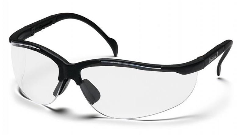SB1810S - Black Frame Venture II Safety Glasses W/ Clear Lens (12/Box, 300/Case)