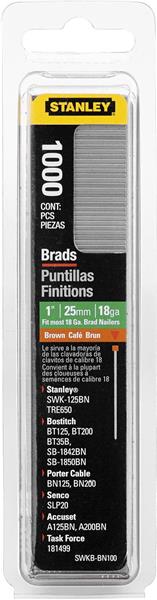 SWKBBN100 - Brad Nails Brown 1 Inch – 1,000 Pack - STANLEY®