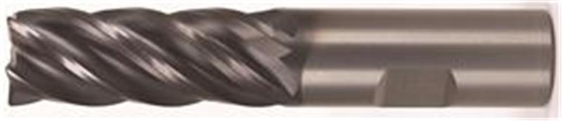 TM5V0S13015CW - 1/2 x 1/2 x 1-1/4 x 3 Inch AlTiN Coated Solid Carbide .060 Corner Radius 5-Flute Weldon Shank End Mill