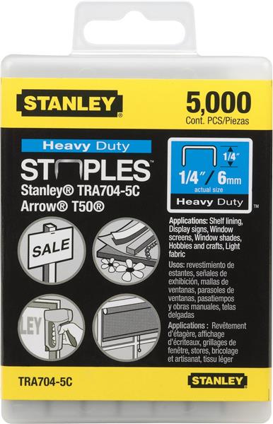 TRA706-5C - Heavy-Duty Narrow Crown Staples 3/8 Inch – 5,000 Pack - STANLEY®