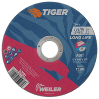 57022 - 6 in. x .045 in. 60 Grit Aluminum Oxide (A60T) 7/8 in. Arbor Hole Tiger AO Type 1 Cut-Off Wheel