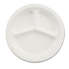 Chinet Paper Dinnerware, 3-Comp Plate, 10 1/4" dia, White, 500/Carton