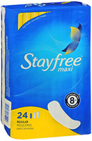 394-8015 - STAYFREE REGULAR MAXI REG 6X24